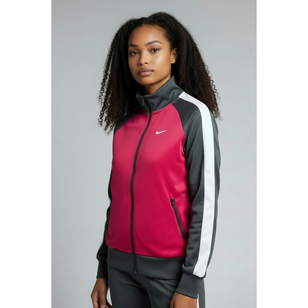 Nike Vintage Pink/Gray Full Zip Track‎ Jacket, Womens Medium
